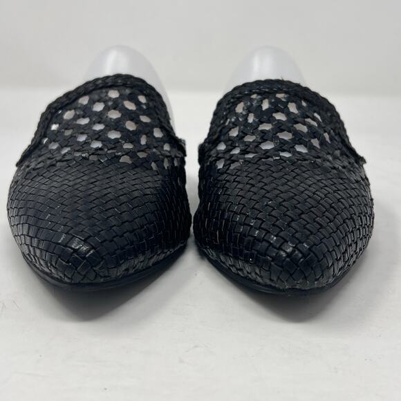 Sam Edelman Clara Black Woven Leather Mules, Size 6.5 Minimalist Resortwear - Picture 3 of 9